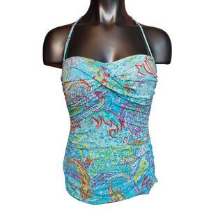 Ralph Lauren | Women's Swimwear Floral Blue Bikini Top 10